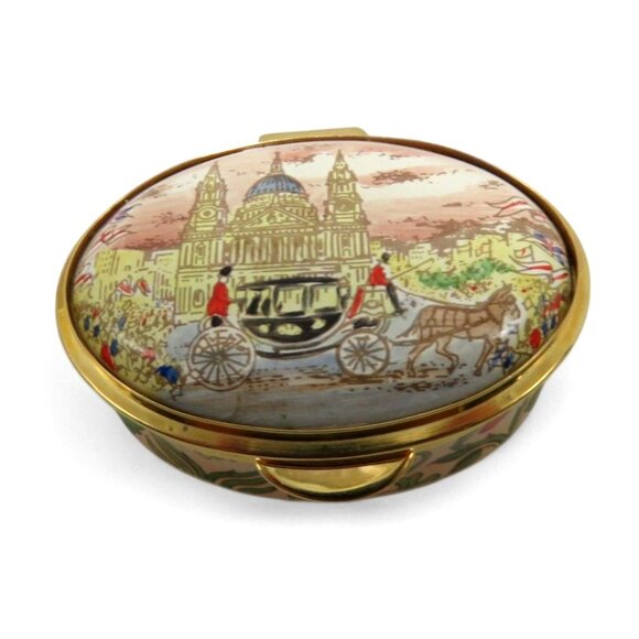 STAFFORDSHIRE ENAMELS Royal Wedding 1981 Prince Charles & Diana England Vintage - Picture 4 of 12